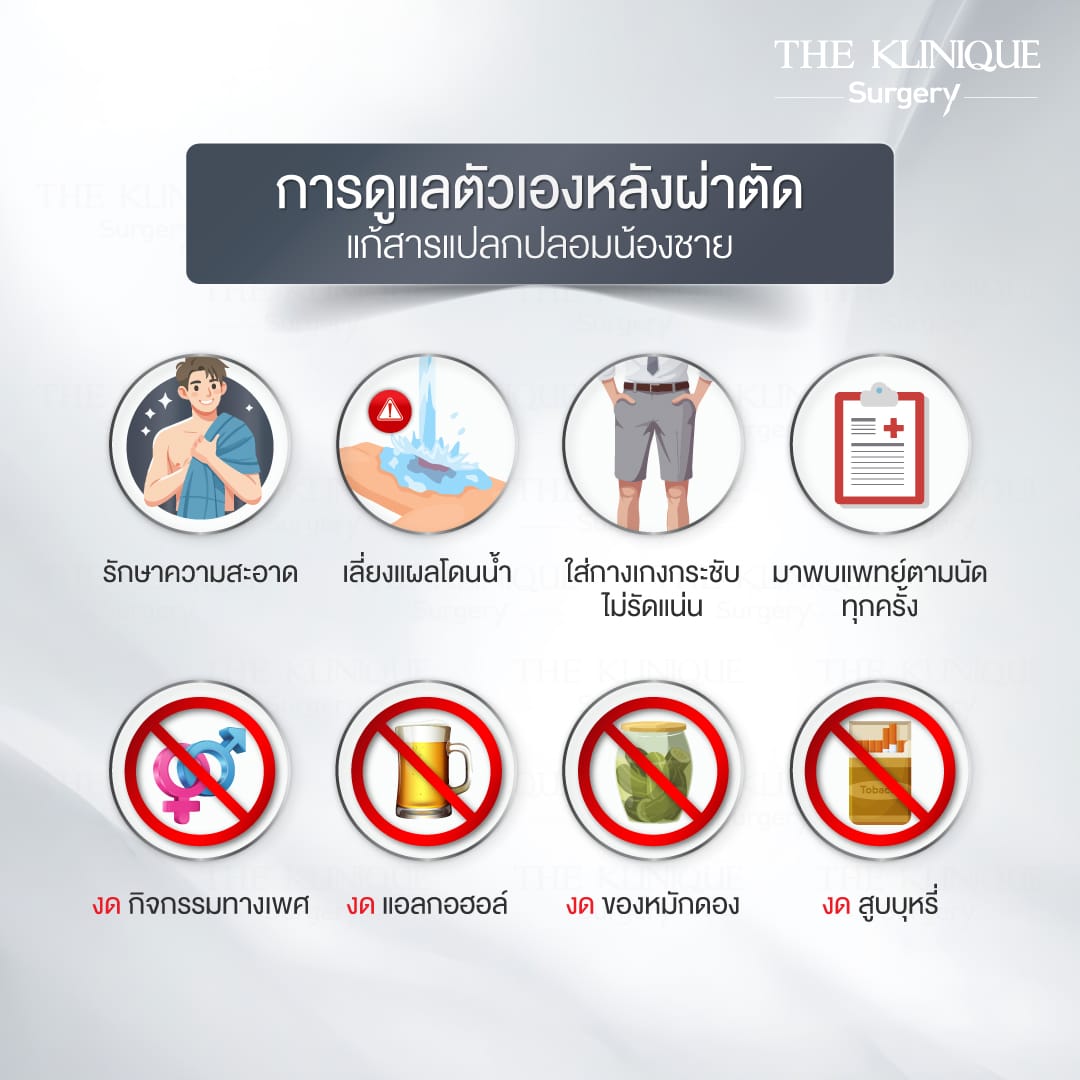 การดูแลตัวเองหลังผ่าตัดแก้สารแปลกปลอมน้องชาย